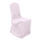 Polyester Slip On Banquet Chair Covers Blush - Stain-Resistant Reusable Durable Fabric
