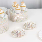 Blush Floral Design Bridal Shower Gift Set, Set of 2 Porcelain Espresso Cups and Saucers with Matching Keepsake Box - Bell Racket Store