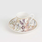 Blush Floral Design Bridal Shower Gift Set, Set of 2 Porcelain Espresso Cups and Saucers with Matching Keepsake Box - Bell Racket Store