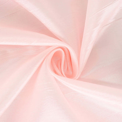 Taffeta 132" Round Tablecloth Blush - Seamless Accordion Crinkle Table Cover