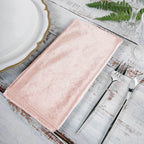 5 Pack Premium Velvet 20"x20" Napkins Blush - Soft Sheen Finish Cloth Napkins