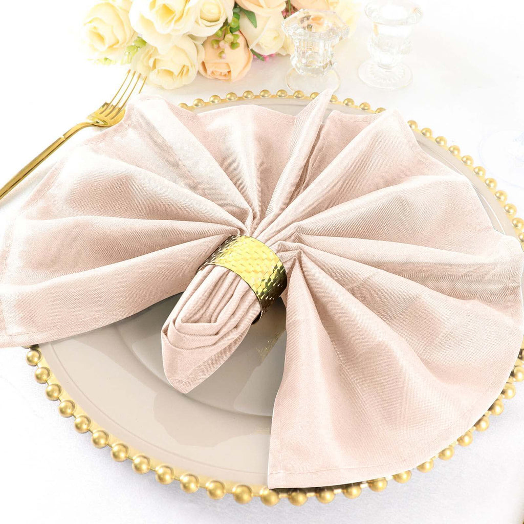 5 Pack Polyester 20"x20" Napkins Blush - Wrinkle Resistant & Easy Care Cloth Napkins