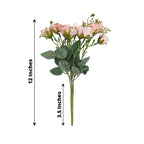 2 Pack 12" Blush Artificial Open Rose Flower Arrangements, Small Faux Floral Bouquets