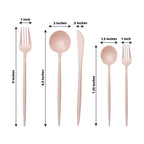 50-Pack Plastic Utensil Set Blush Pink - Premium Disposable Heavy Duty Sleek Flatware