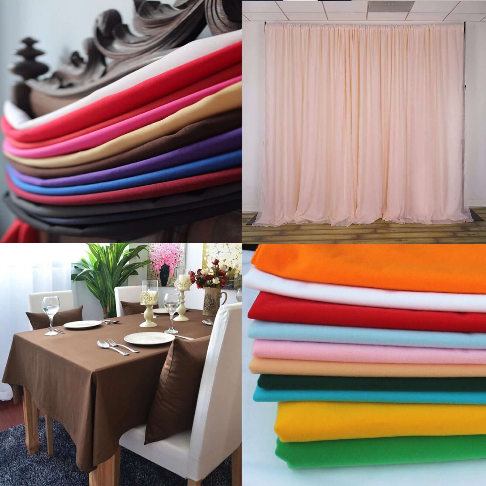 54"x10 Yards Blush Polyester Fabric Bolt DIY Craft Fabric Roll