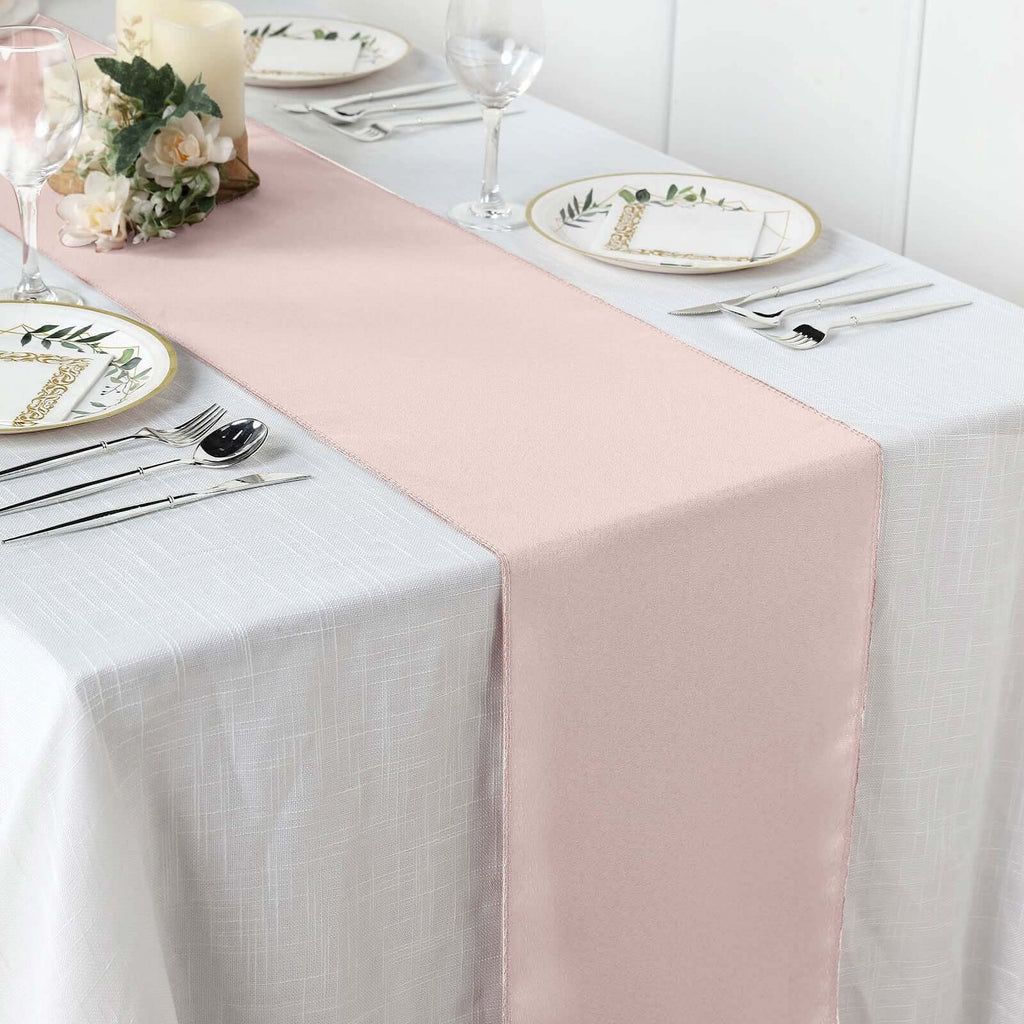 Polyester 12"x108" Table Runner Blush - Durable & Wrinkle-Resistant Table Decor