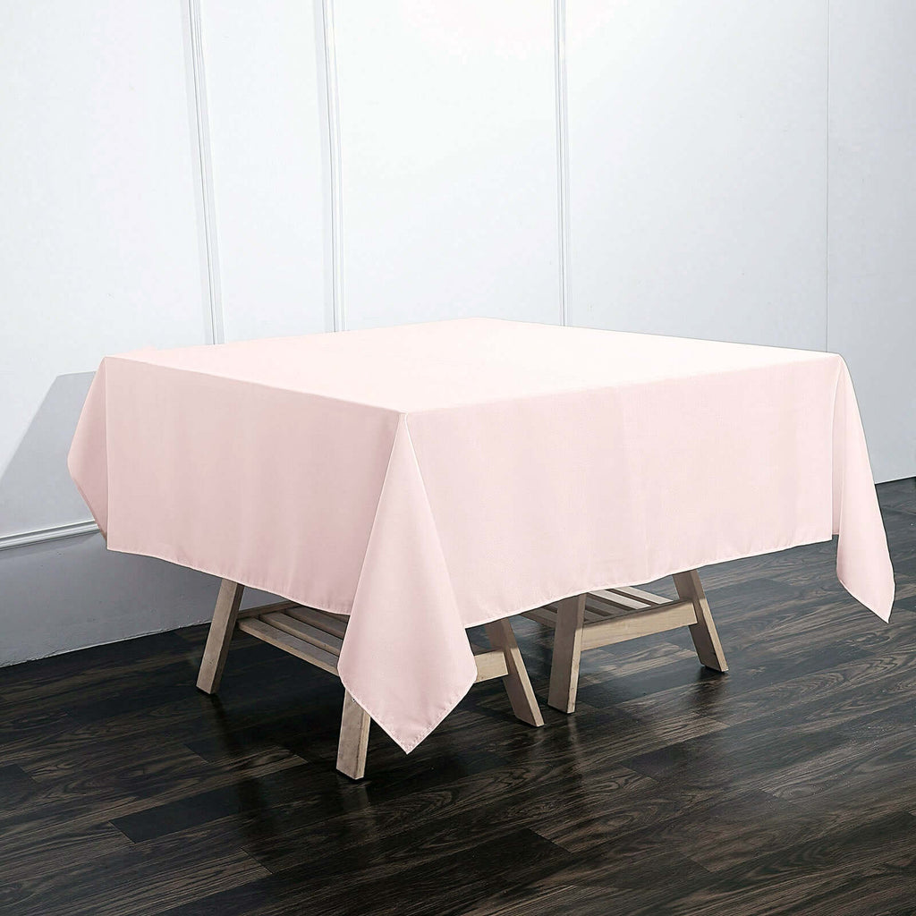 Polyester Square 70"x70" Tablecloth Blush - Wrinkle-Resistant & Durable Table Cover