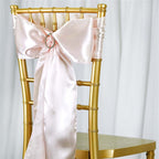 5 Pack Satin Chair Sashes Blush - Durable Chair Bows with Shiny Finish 6"x106"