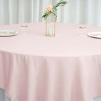 Polyester 90"x90" Table Overlay Square Tablecloth Blush - Wrinkle-Resistant & Durable Table Cover