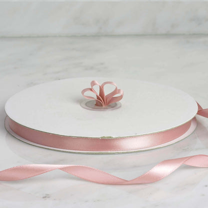 100 Yards 3/8" Blush Single Face Decorative Satin Ribbon
