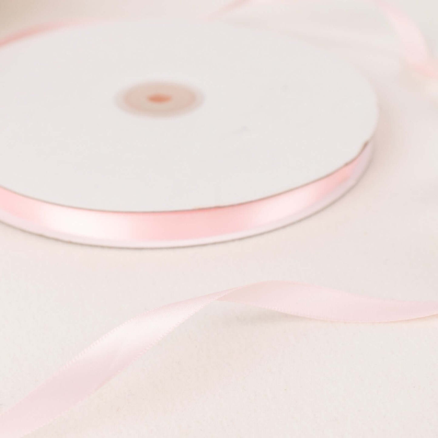 100 Yards 3/8" Blush Single Face Decorative Satin Ribbon