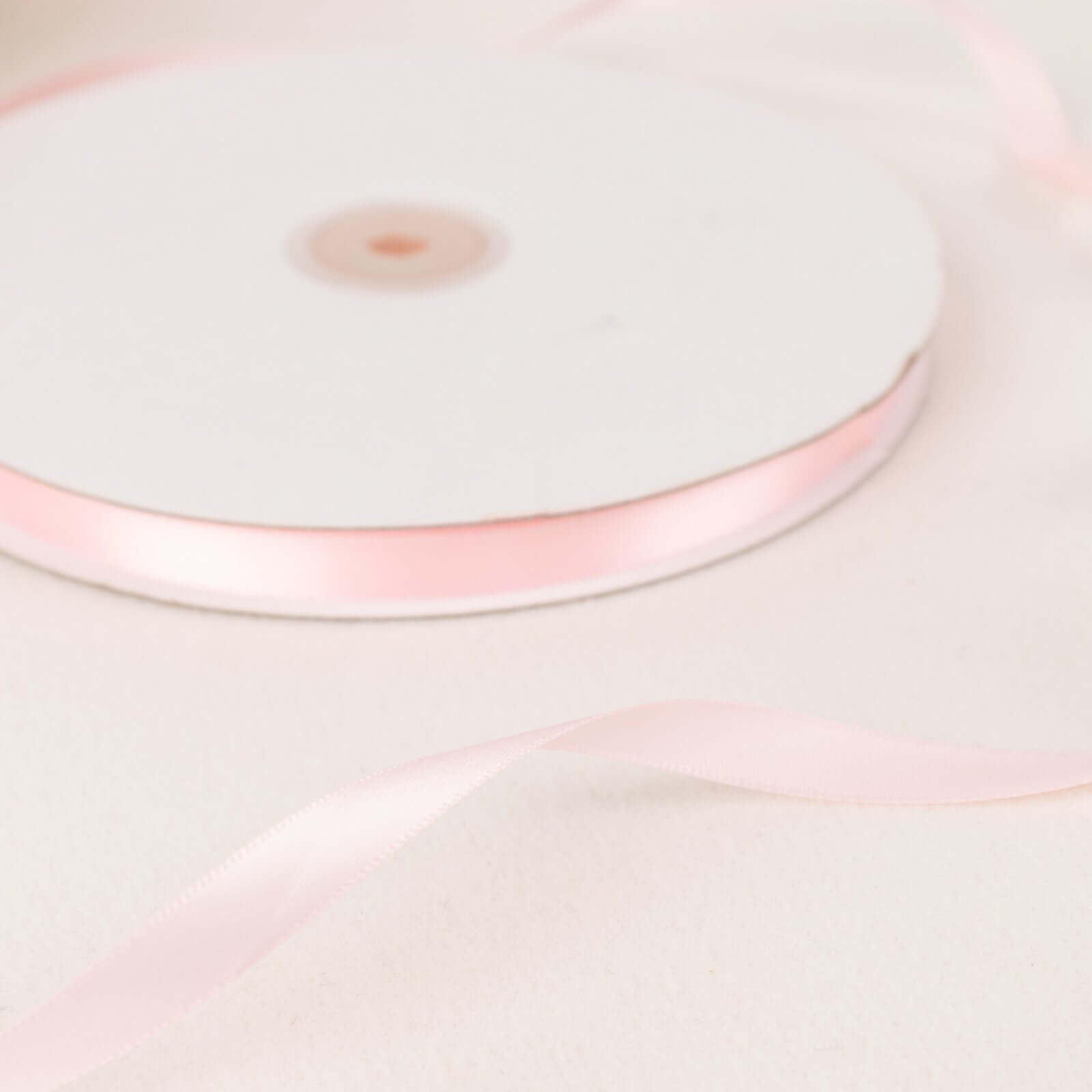100 Yards 3/8" Blush Single Face Decorative Satin Ribbon