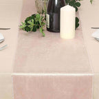 Premium Velvet 12"x108" Table Runner Blush - Sheen Finish Reusable Table Decor