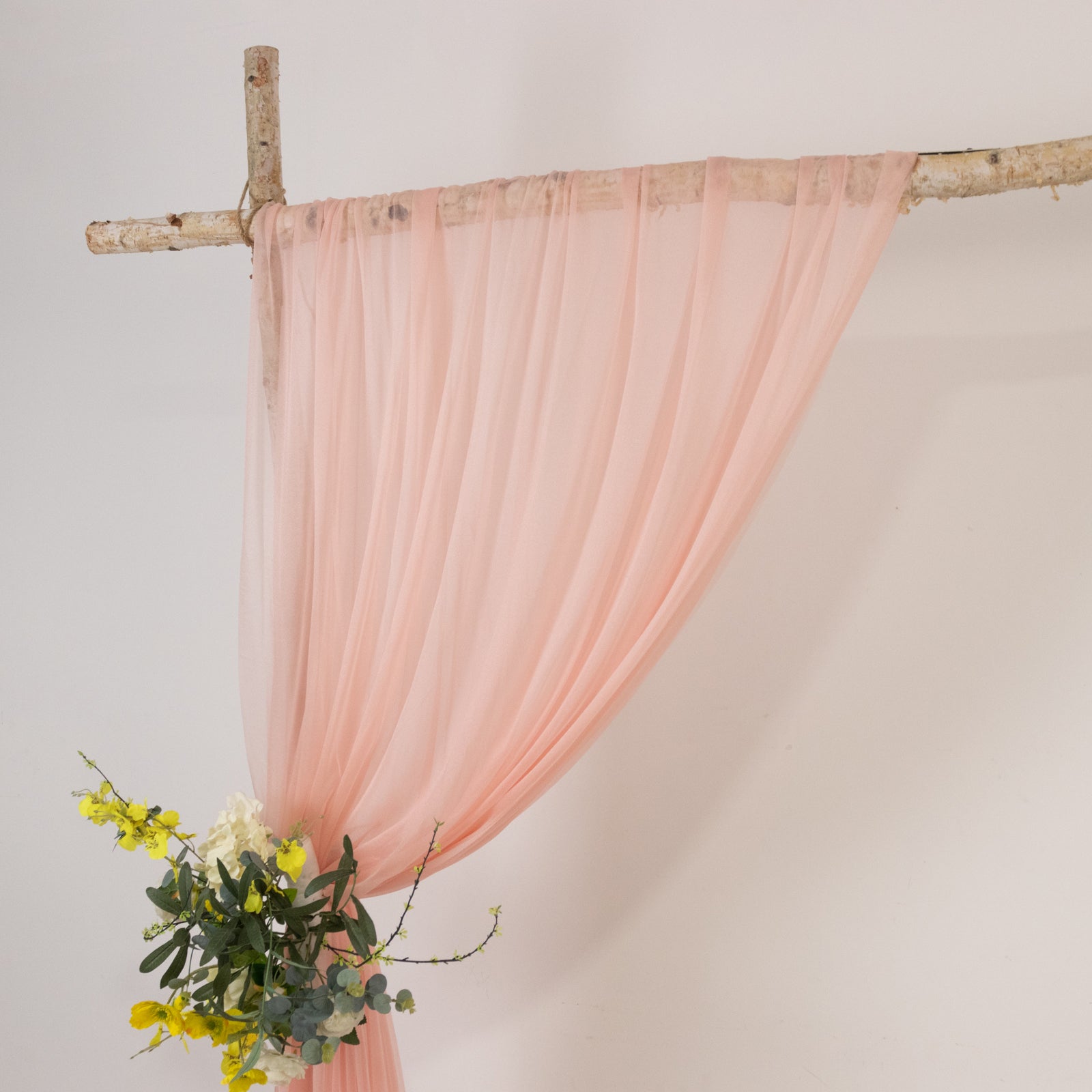 Blush Sheer Backdrop Drape â€“ 5ft x 14ft Wedding Arch & Ceiling Decor Panel, Wrinkle Free with Soft Shimmer - Bell Racket Store