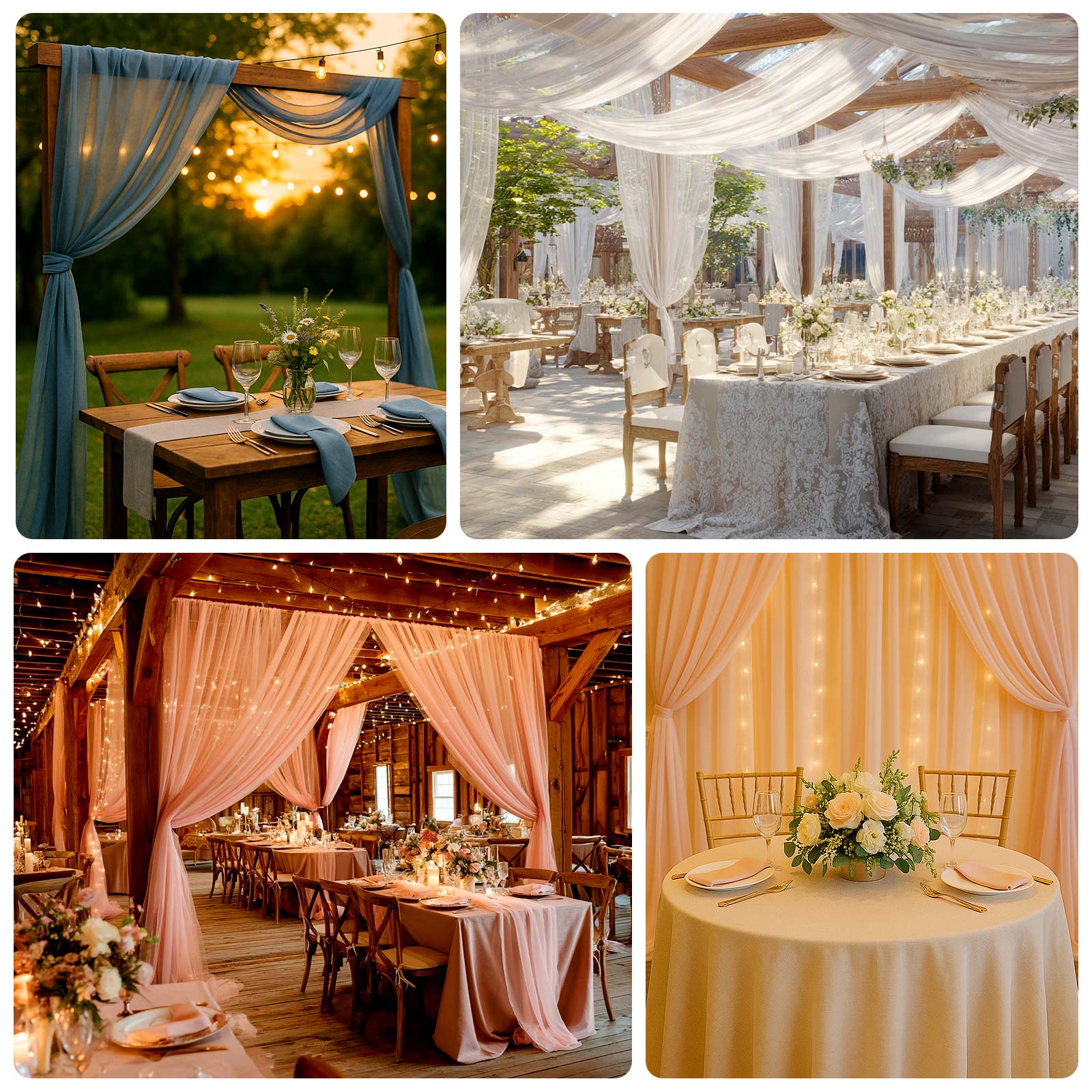 Blush Sheer Backdrop Drape â€“ 5ft x 14ft Wedding Arch & Ceiling Decor Panel, Wrinkle Free with Soft Shimmer - Bell Racket Store