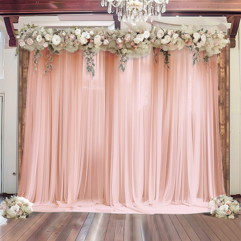 Blush Sheer Backdrop Drape â€“ 5ft x 14ft Wedding Arch & Ceiling Decor Panel, Wrinkle Free with Soft Shimmer - Bell Racket Store