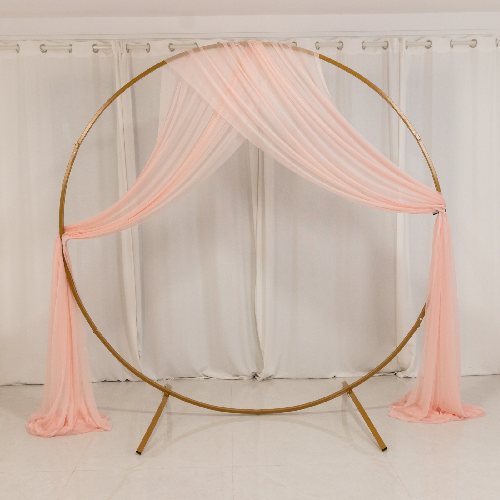 Blush Sheer Backdrop Drape â€“ 5ftx32ft Wedding Arch & Ceiling Decor Panel, Wrinkle Free with Soft Shimmer - Bell Racket Store