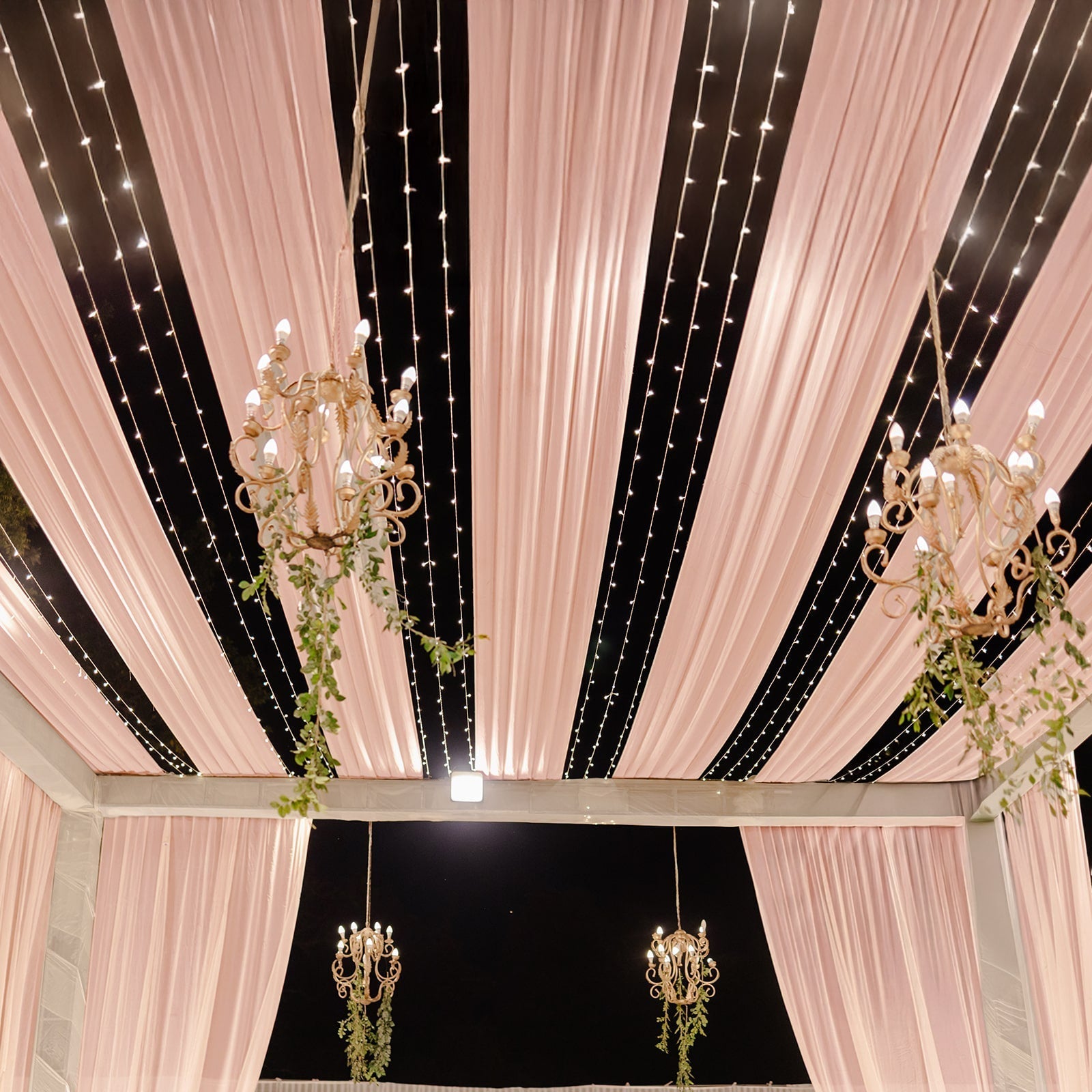 Blush Sheer Backdrop Drape â€“ 5ftx32ft Wedding Arch & Ceiling Decor Panel, Wrinkle Free with Soft Shimmer - Bell Racket Store