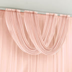 Blush Sheer Chiffon Valance Curtain 4ft x 5ft â€“ Wedding Arch Drape with Rod Pocket, Voile Backdrop Panel - Bell Racket Store