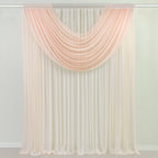 Blush Sheer Chiffon Valance Curtain 4ft x 5ft â€“ Wedding Arch Drape with Rod Pocket, Voile Backdrop Panel - Bell Racket Store