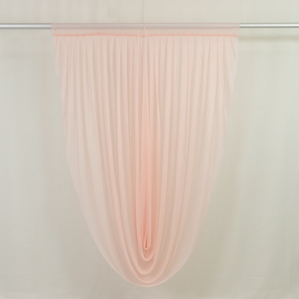 Blush Sheer Chiffon Valance Curtain 4ft x 6ft â€“ Wedding Arch Drape with Rod Pocket, Voile Backdrop Panel - Bell Racket Store