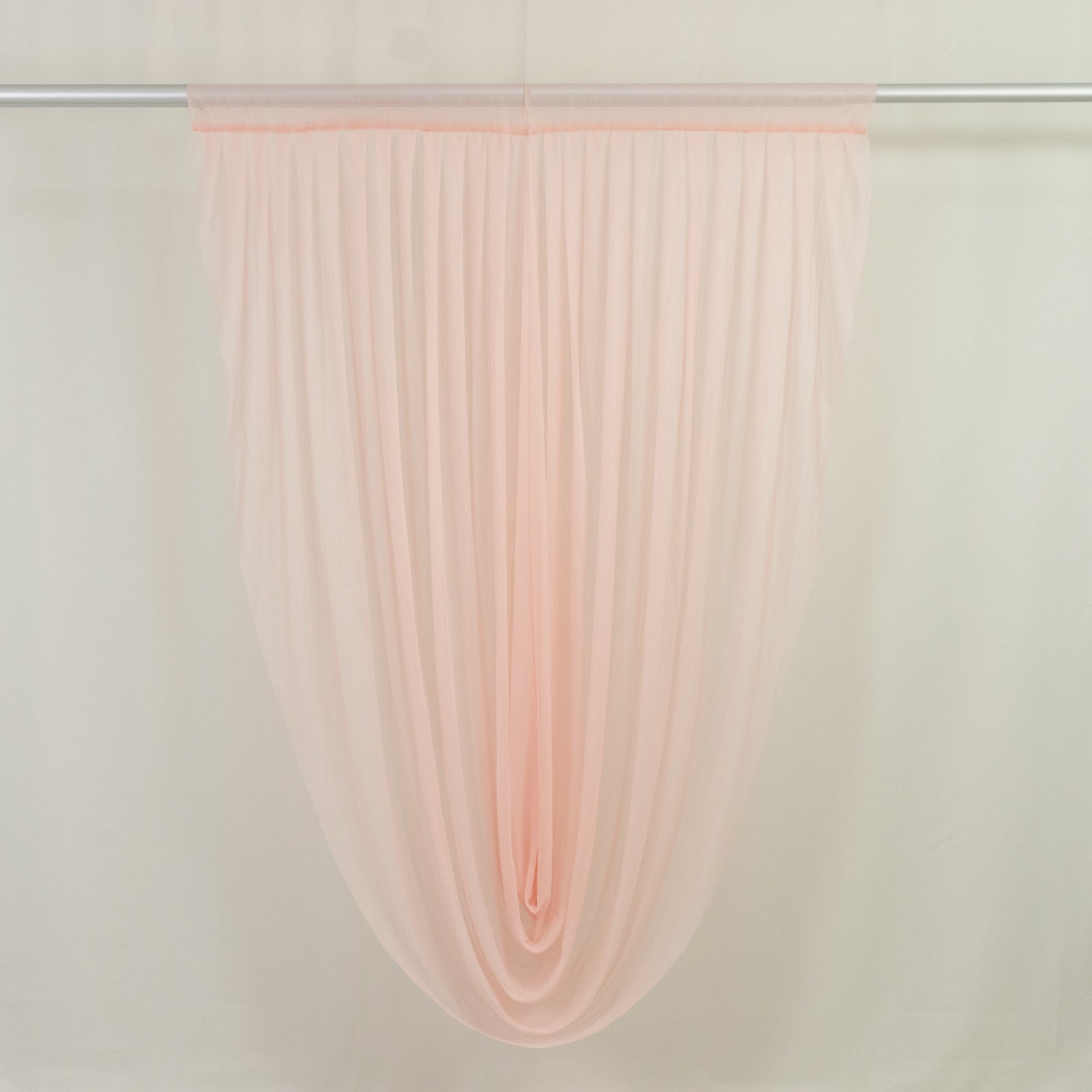 Blush Sheer Chiffon Valance Curtain 4ft x 6ft â€“ Wedding Arch Drape with Rod Pocket, Voile Backdrop Panel - Bell Racket Store