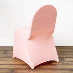 Spandex Chair Cover for Banquet Chairs Blush - Stretch 160GSM Fabric with Slip-On Slipcover