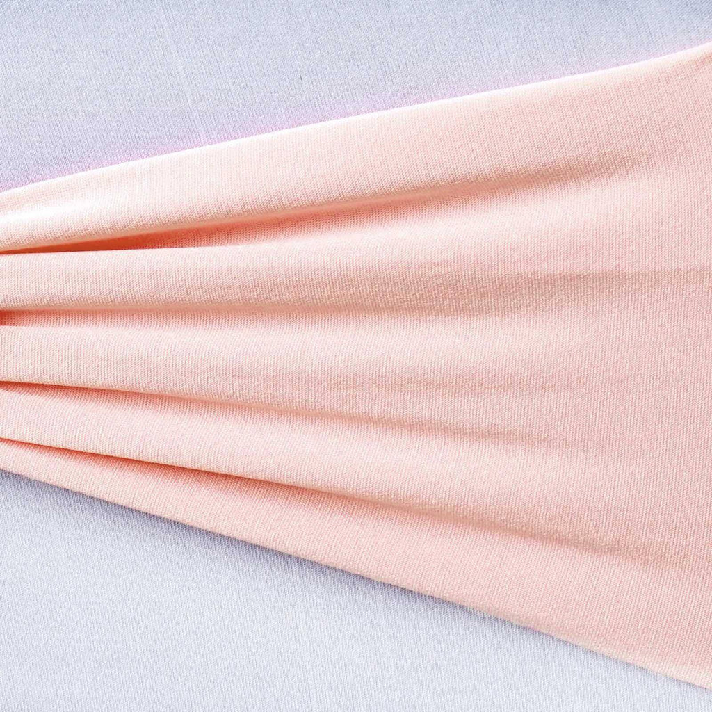 5 Pack Stretch Spandex Chair Sashes Blush - Fitted Finish Two Ply Heavy Duty Chair Bands 5"x12"