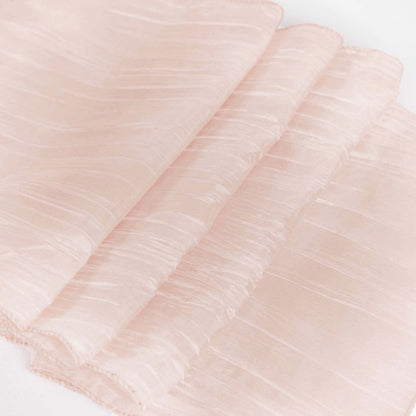 Taffeta 12"x108" Table Runner Blush - Accordion Crinkle Design