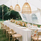 Boho Rattan Light Shades Set of 3 â€“ Natural Woven Pendant Lamp Covers in Cone Shape â€“ 16" 18" 20" â€“ Ceiling Shades Only - Bell Racket Store