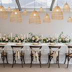 Boho Rattan Light Shades Set of 3 â€“ Natural Woven Pendant Lamp Covers in Cone Shape â€“ 16" 18" 20" â€“ Ceiling Shades Only - Bell Racket Store