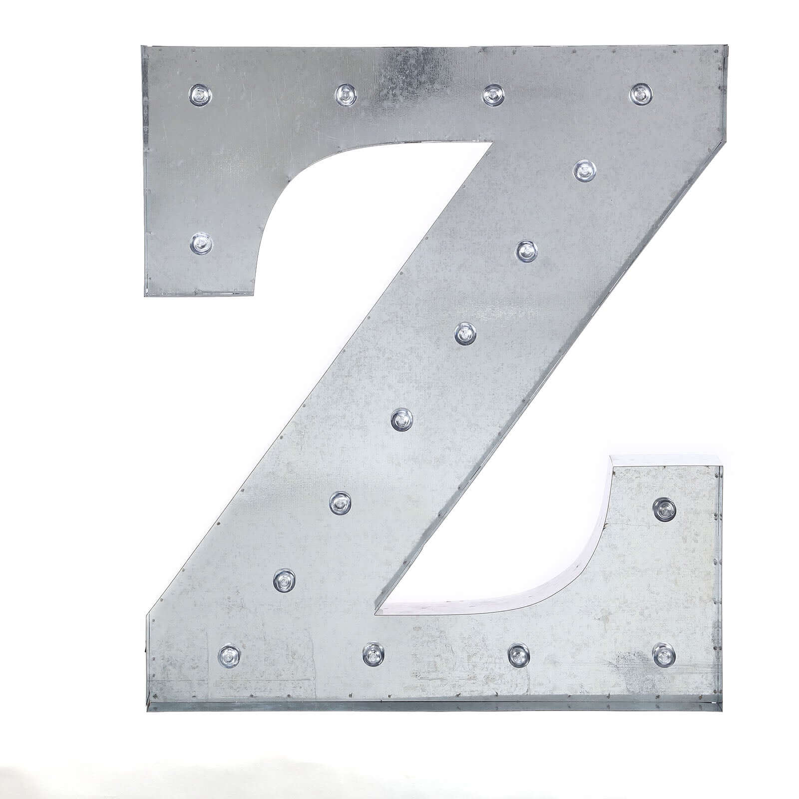 20" Vintage Galvanized Metal Marquee Letter Lights Cordless With 16 Warm White LED