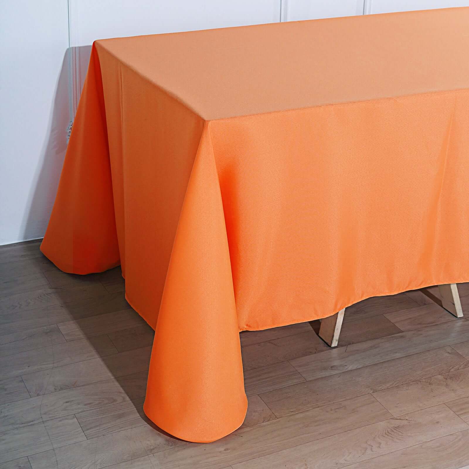 Polyester 90"x132" Rectangle Tablecloth Orange - Seamless Wrinkle-Resistant Table Cover
