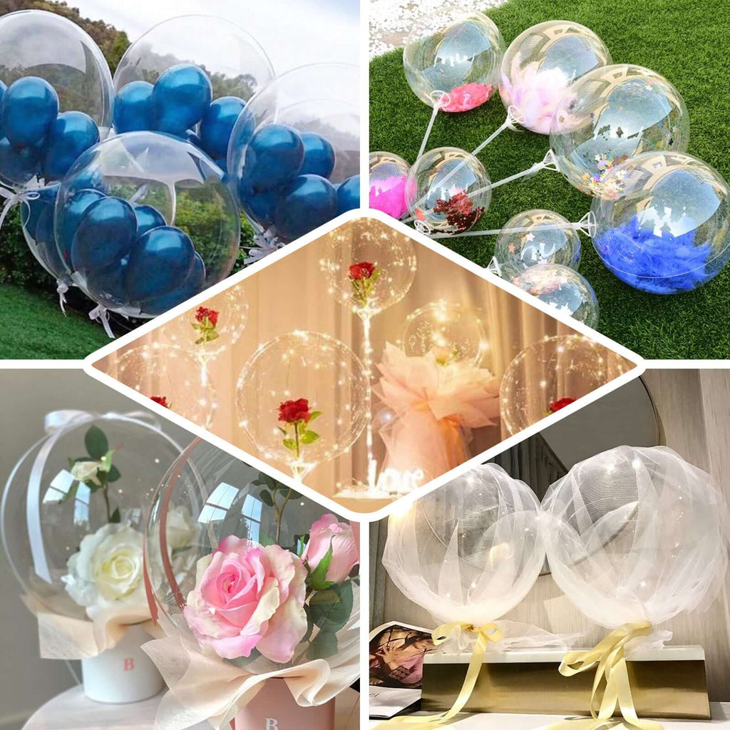 24" Clear Fully Transparent Durable PVC Helium or Air Bubble Balloon