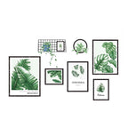 Green Tropical Plant Leaves Flat Frame Wall Decals, Art Decor Stickers
