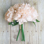 11" Blush Real Touch Artificial Silk Peonies Flower Bouquet