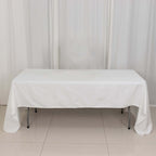 100% Cotton 60"x126" Rectangle Tablecloth White Linen - Sophisticated, Soft & Breathable Table Cover