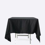 100% Cotton 70"x70" Square Tablecloth Black Linen - Soft & Breathable Fabric Table Cover