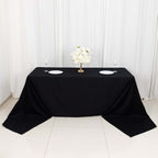 100% Cotton 90"x156" Rectangle Tablecloth Black Linen - Seamless, Soft & Breathable Table Cover