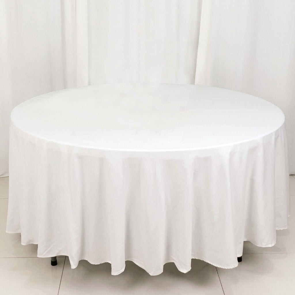 100% Cotton 108" Round Tablecloth White Linen - Sophisticated, Soft & Breathable Table Cover