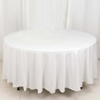 100% Cotton 108" Round Tablecloth White Linen - Sophisticated, Soft & Breathable Table Cover