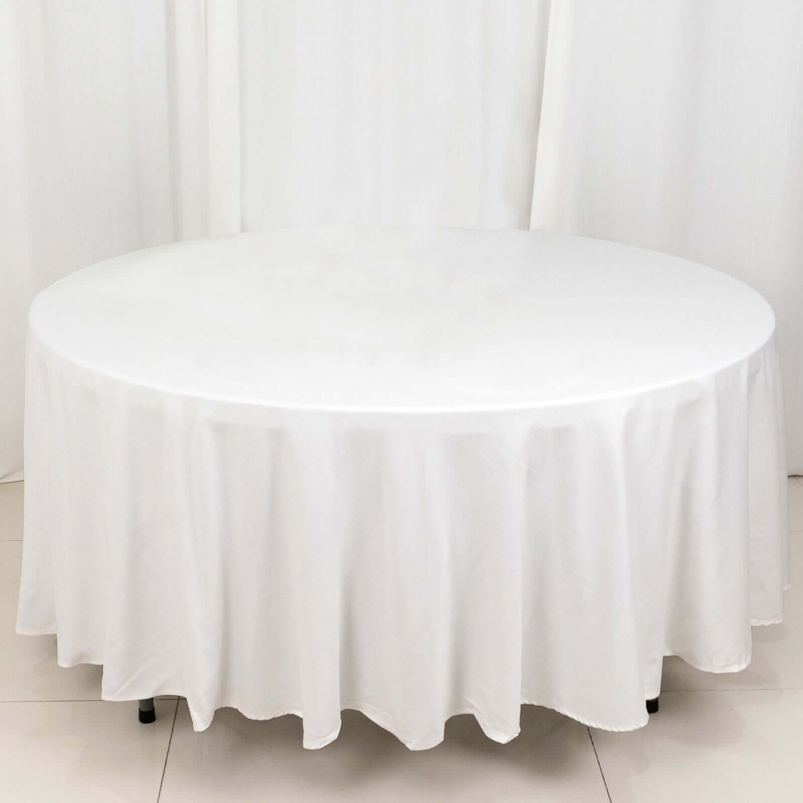 100% Cotton 108" Round Tablecloth White Linen - Sophisticated, Soft & Breathable Table Cover