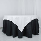 100% Cotton 70"x70" Table Overlay Square Tablecloth White Linen - Sophisticated, Soft & Breathable Fabric Table Cover