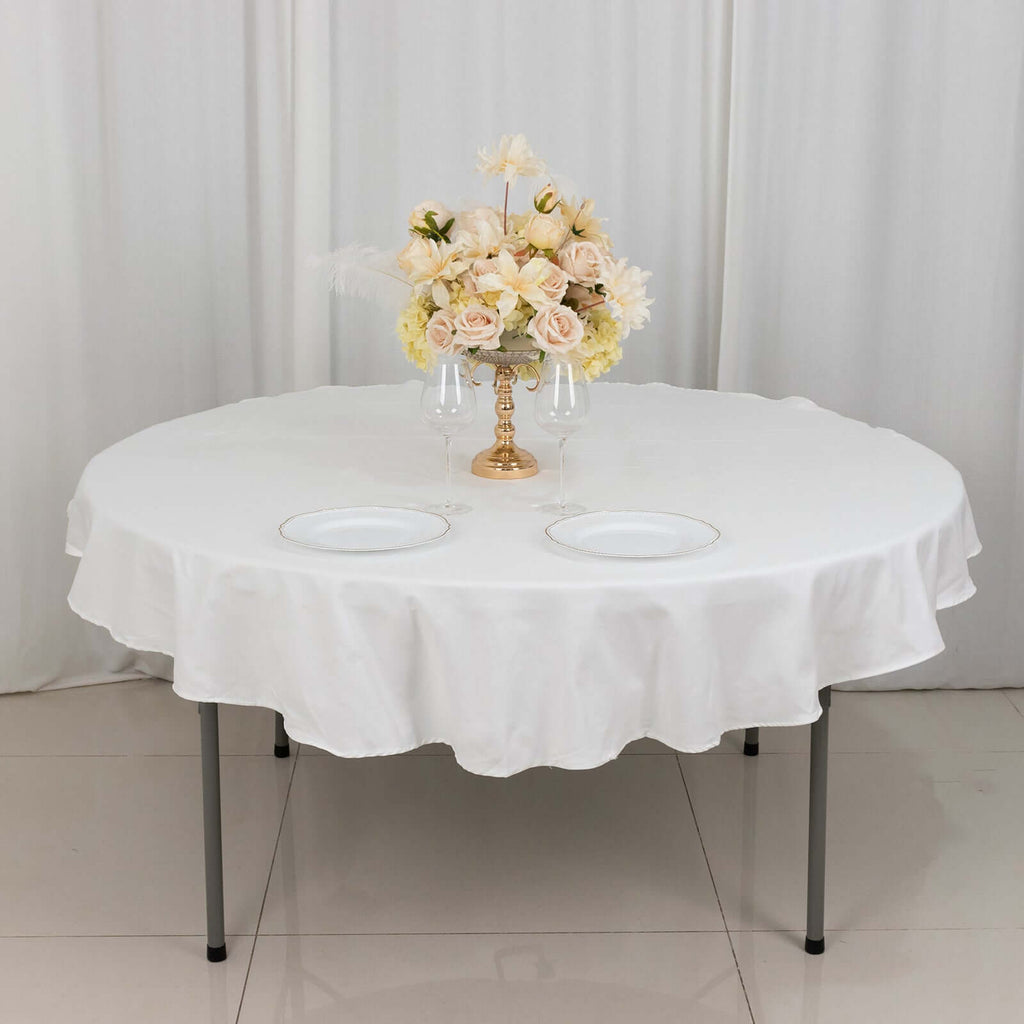 100% Cotton 70" Round Tablecloth White Linen - Sophisticated, Soft & Breathable Table Cover