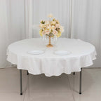 100% Cotton 70" Round Tablecloth White Linen - Sophisticated, Soft & Breathable Table Cover
