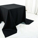 100% Cotton 90"x90" Square Tablecloth Black Linen - Soft & Breathable Fabric Table Cover