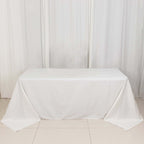 100% Cotton 90"x132" Rectangle Tablecloth White Linen - Seamless, Soft & Breathable Table Cover