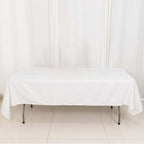 100% Cotton 60"x102" Rectangle Tablecloth White Linen - Soft & Breathable Table Cover