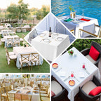 100% Cotton 90"x90" Square Tablecloth White Linen - Sophisticated, Soft & Breathable Fabric Table Cover