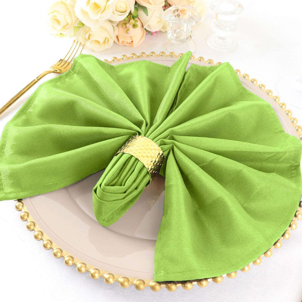 5 Pack Polyester 20"x20" Napkins Apple Green - Wrinkle Resistant & Easy Care Cloth Napkins